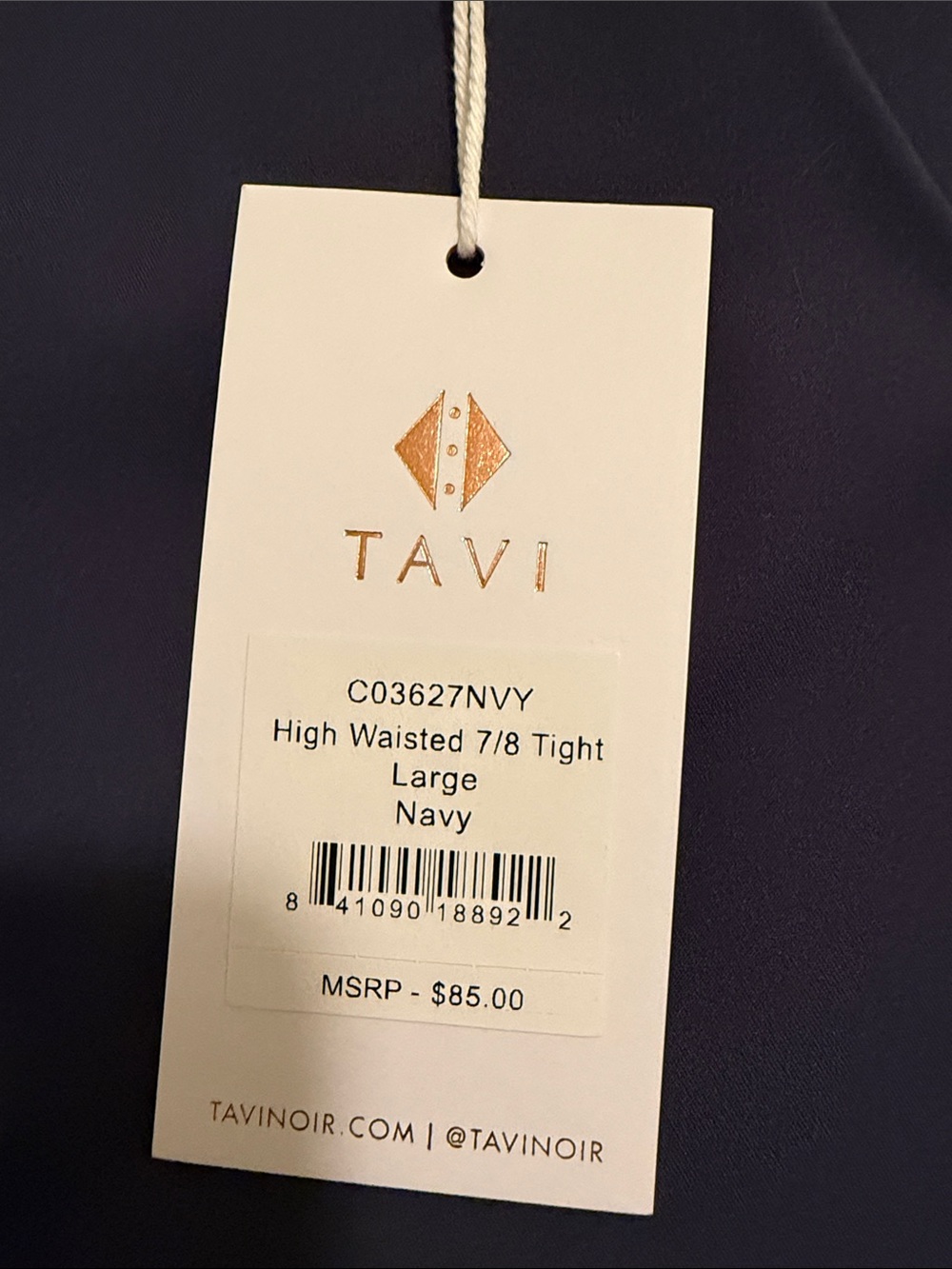 Tavi Navy High Waisted 7/8 Tight Leggings Large Navy - Picture 2 of 7